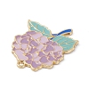 Light Gold Plated Alloy Enamel Pendants ENAM-D065-01KCG-02-3