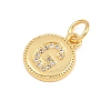 Brass Micro Pave Clear Cubic Zirconia Charms CU-CBA56CE-12G-G-2