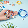2 Bags Summer Beach Glass Seed Beaded & Natural Shell & Alloy Starfish Charm Anklet Sets AJEW-TA0003-69D-6