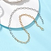 Two Tone Brass Rectangle Link Chain Necklaces NJEW-JN05761-5