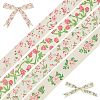 4Bags 4 Colors Printed Artificial Silk Ribbons OCOR-MA0001-82A-1