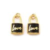 304 Stainless Steel with Crystal Rhinestone Enamel Pendants STAS-G358-09G-02-1