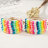 12Pcs Polymer Clay Beads Braided Bead Bracelets for Women NL7584-3-1