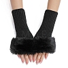 Plush Acrylic Fibers Knitting Fingerless Gloves PW-WGBA7CE-09-1