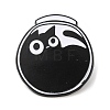 Black Cat with Bowl Alloy Enamel Brooch JEWB-E022-04EB-01-1