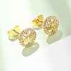 Brass Micro Pave Cubic Zirconia Stud Earrings KK-CBA8EB2-14G-1