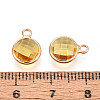 Golden Tone Brass Glass Charms GLAA-ZX008-24F-G-3