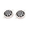 Polymer Clay Beads with CCB Plastic Frame Connector Charms CLAY-T022-35M-02-2