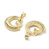 Brass Micro Pave Cubic Zirconia Pendants KK-Z098-01G-02-2