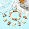 40Pcs 2 Colors Dyed Wooden Beads WOOD-CJ0002-68-6