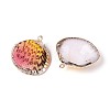Spray Paint & Electroplate Natural Sea Shell Pendants SSHEL-N042-16D-2