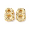 Rack Plating Brass Micro Pave Cubic Zirconia Slide Charms KK-C084-34G-B-1