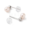 Natural Pearl Stud Earrings for Women EJEW-C082-12A-P-2