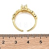 Brass Pave Clear Single Cubic Zirconia Cuff Open Rings RJEW-H268-01G-5