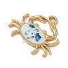 304 Stainless Steel & Natural Shell & Enamel Pendants SA-CBACF51-02G-2