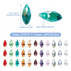 Craftdady 220Pcs 11 Colors Electroplate Glass Faceted Teardrop Beads Strands EGLA-CD0001-09-12