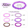 6Pcs 6 Styles 8mm Glass Round Beaded Stretch Bracelet Sets BJEW-TAC0022-4