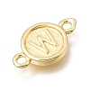 Brass Disc with Initial Links Connector Charms KK-E802-36G-W-2
