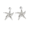 Alloy Crystal Rhinestone Pendants X-PALLOY-E775-16P-1