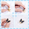 8Pcs 2 Colors Alloy Rhinestone Cufflinks BUTT-WR0001-41-3