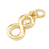 Brass Micro Pave Clear Cubic Zirconia Charms KK-P339-27G-08-2