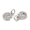 Brass Micro Pave Grade AAA Cubic Zirconia Charms LS-ZIRC-P067-11P-G-NR-3