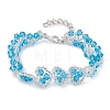 Heart Glass Seed Beaded Bracelets for Women BJEW-JB10268-1