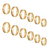 12Pcs 6 Size 201 Stainless Steel Grooved Finger Ring Settings RJEW-TA0001-05G-1