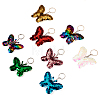 8Pcs 8 Colors Reflective Sequin Butterfly Pendant Keychain KEYC-TA0001-19-2