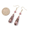 Teardrop Natural Rhodonite & Rhodochrosite Dangle Earrings EJEW-JE06840-5