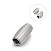 Matte 304 Stainless Steel Barrel Magnetic Clasps with Glue-in Ends STAS-E089-18B-1