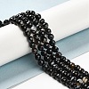 Natural Black Agate Beads Strands G-A246-8mm-04-8