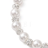 Polymer Clay Rhinestone & Shell Pearl Beads Stretch Bracelets for Women BJEW-JB13191-3