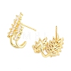 Rack Plating Leaf Brass Stud Earrings EJEW-N055-30G-RS-2