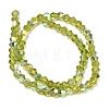 Electroplate Transparent Glass Beads Strands EGLA-K015-18R-2