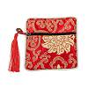 Chinese Brocade Tassel Zipper Jewelry Bag Gift Pouch ABAG-F005-12-1