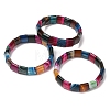 Square Natural Banded Agate(Dyed & Heated) Beaded Stretch Bracelets for Women Men GG-CBA9ACE-B18-4