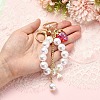 Acrylic & ABS Plastic Pearl Bead Keychains KEYC-YW00299-03-4