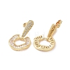 Cubic Zirconia Donut Dangle Stud Earrings EJEW-P224-15G-01-2