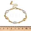 Two Tone Horse Eye 304 Stainless Steel Link Bracelets for Women BJEW-A169-13GP-5