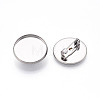 304 Stainless Steel Brooch Cabochon Settings STAS-E547-08D-P-1