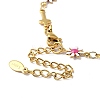 Ion Plating(IP) Enamel Flower & Cross Link Chain Bracelet BJEW-C023-01G-02-3