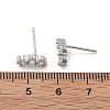 Brass Micro Pave Clear Cubic Zirconia Stud Earrings EJEW-R016-01P-5