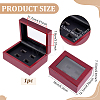 4-Slot Wooden Championship Ring Organizer Boxes with Acrylic Visible Window Lid and PU Leather Inside CON-WH0110-327B-2