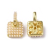 Plastic Imitation Pearl Beaded Square Dangle Hoop Earrings EJEW-M215-03G-1