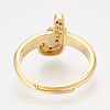 Brass Cubic Zirconia Pendants & Stud Earrings & Adjustable Rings Jewelry Sets SJEW-S043-14-3