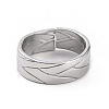 Non-Tarnish 304 Stainless Steel Grooved Cuff Ring for Women RJEW-C053-05P-2