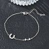 Brass Micro Pave Clear Cubic Zirconia Link Bracelets BJEW-E114-01D-P-2