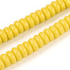 Opaque Spray Painted Glass Beads GLAA-ZX008-8mm-18K-1