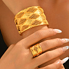 Vintage Alloy Filigree Rhombus Cuff Bangle & Ring Set RH3995-3
